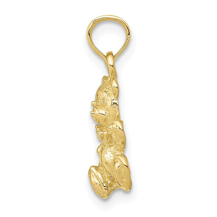 Million Charms 10K Yellow Gold Themed Teddy Bear Charm