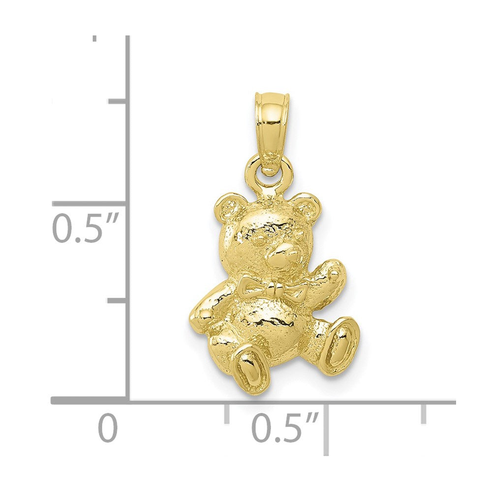 Million Charms 10K Yellow Gold Themed Teddy Bear Charm