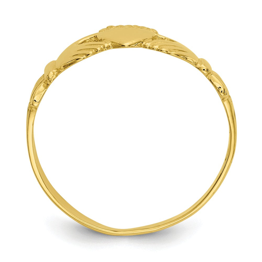 10k Yellow Gold Polished Ladies Claddagh Ring, Size: 7