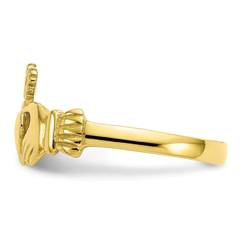 10k Yellow Gold Polished Ladies Claddagh Ring, Size: 7