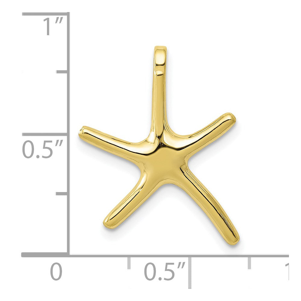 Million Charms 10K Yellow Gold Themed Dancing Nautical Starfish Charm