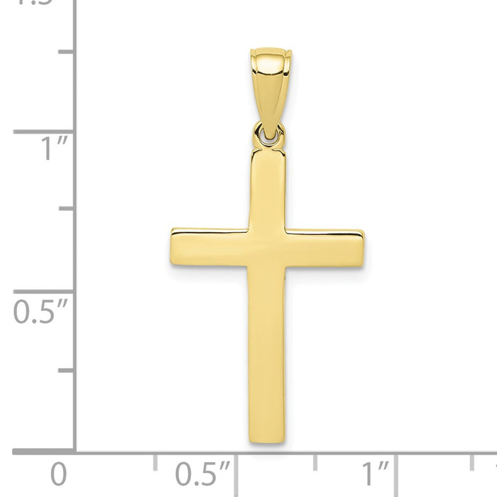 Million Charms 10K Yellow Gold Themed Polished Relgious Cross Pendant