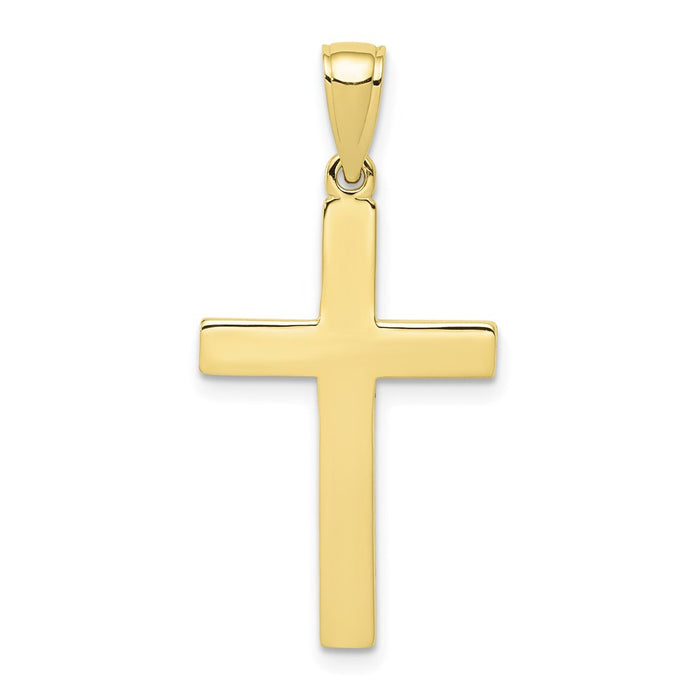 Million Charms 10K Yellow Gold Themed Polished Relgious Cross Pendant