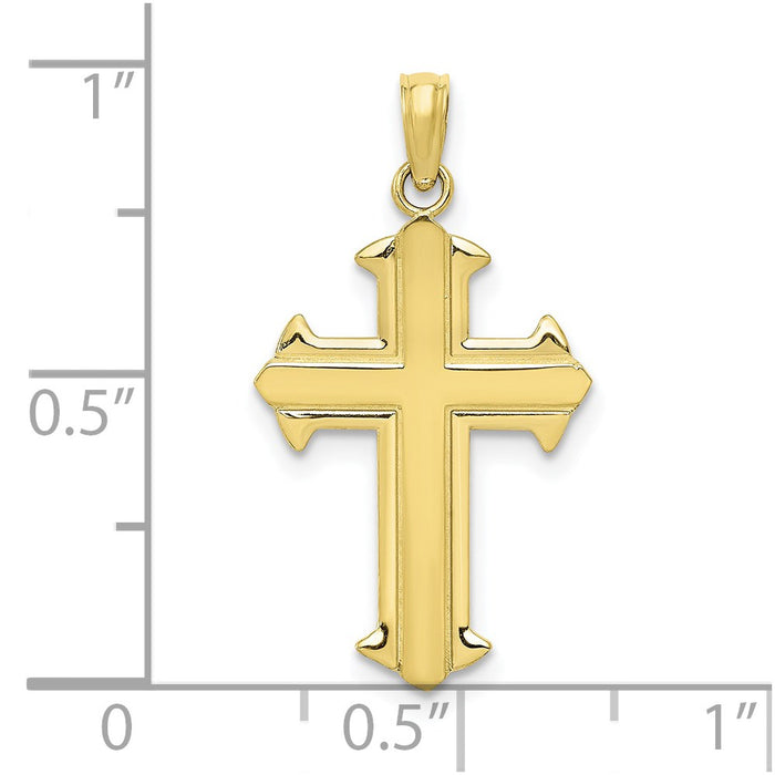 Million Charms 10K Yellow Gold Themed Polished Relgious Cross Pendant