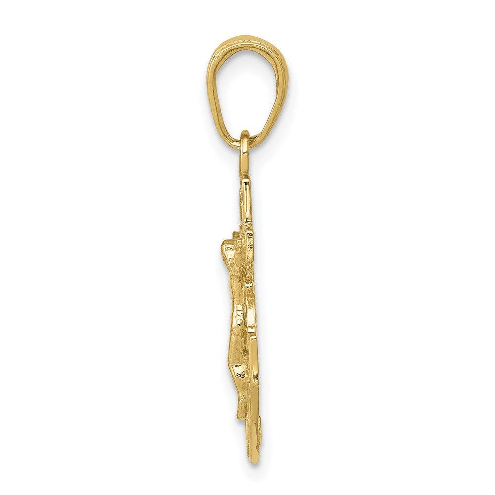 Million Charms 10K Yellow Gold Themed Mariners Relgious Crucifix Pendant
