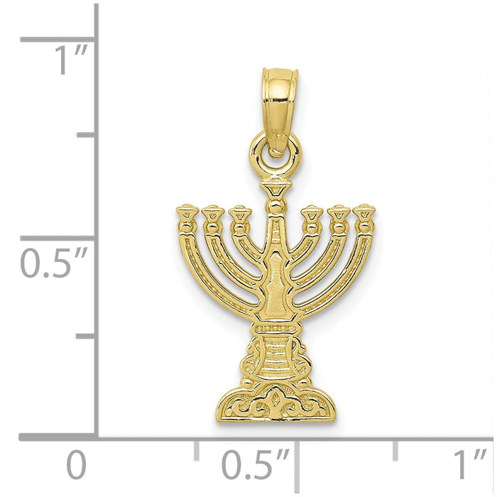 Million Charms 10K Yellow Gold Themed Menorah Pendant