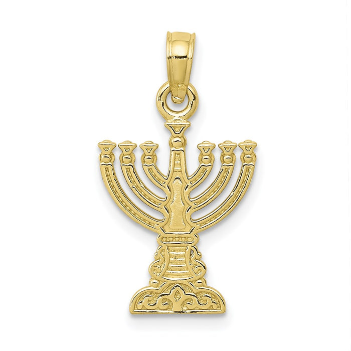 Million Charms 10K Yellow Gold Themed Menorah Pendant