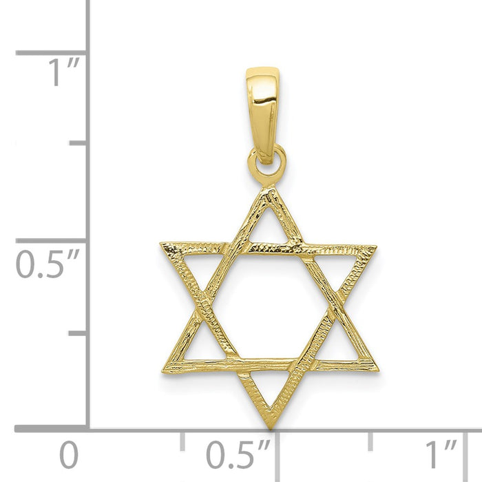 Million Charms 10K Yellow Gold Themed Religious Jewish Star Of David Pendant