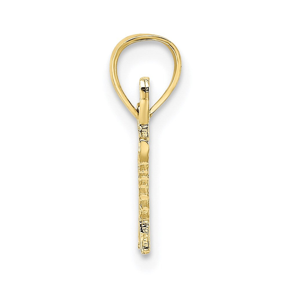 Million Charms 10K Yellow Gold Themed Polished & Textured Special Pendant