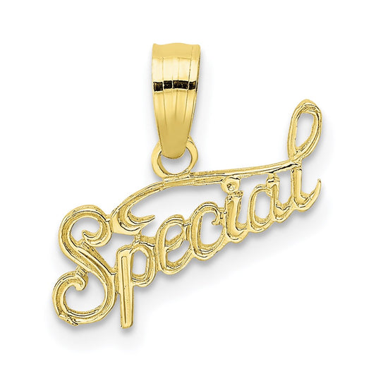 Million Charms 10K Yellow Gold Themed Polished & Textured Special Pendant