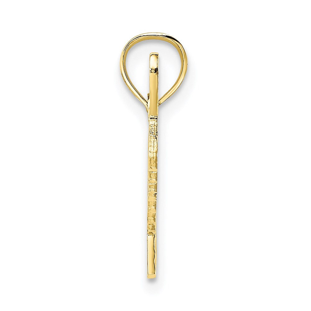 Million Charms 10K Yellow Gold Themed Polished & Textured Special Pendant