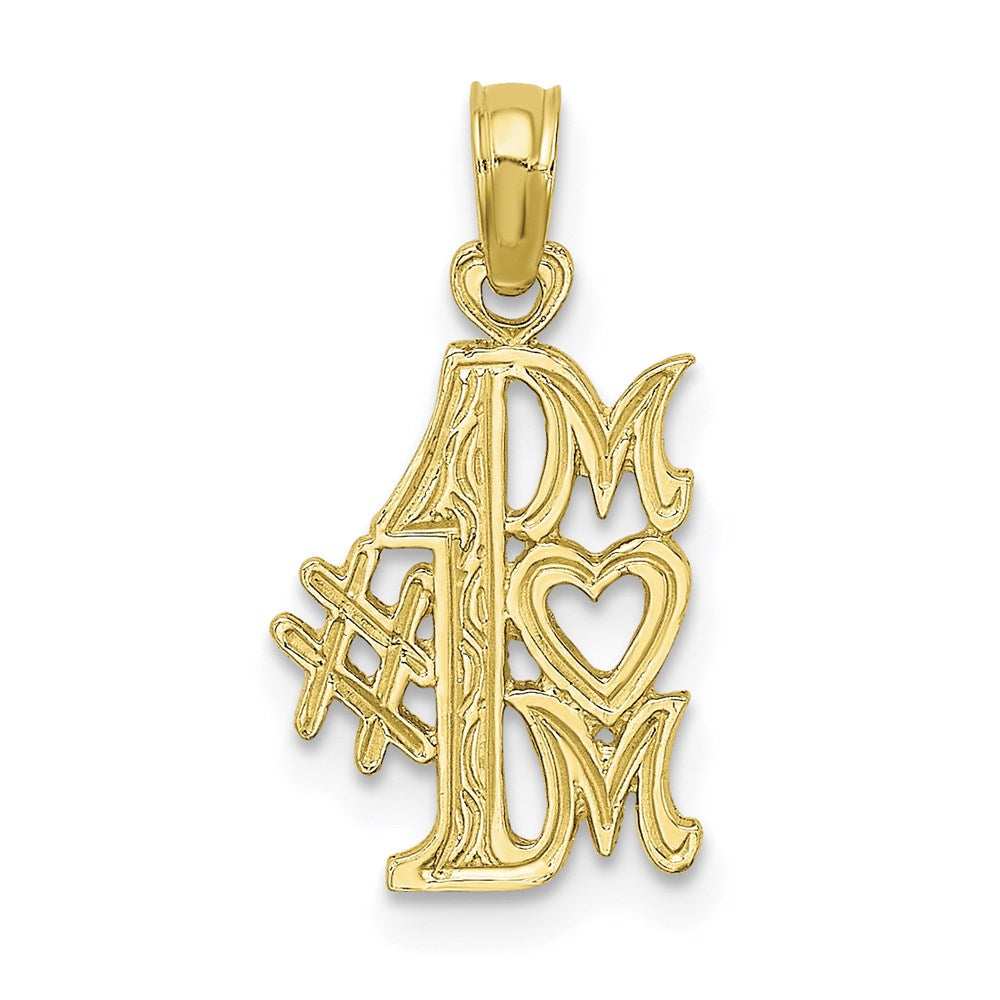 Million Charms 10K Yellow Gold Themed #1 Mom Pendant