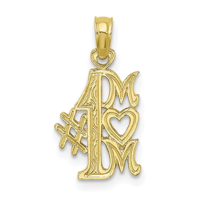 Million Charms 10K Yellow Gold Themed #1 Mom Pendant