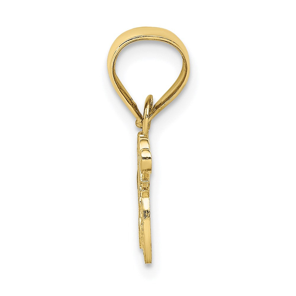 Million Charms 10K Yellow Gold Themed Mom With Heart Pendant