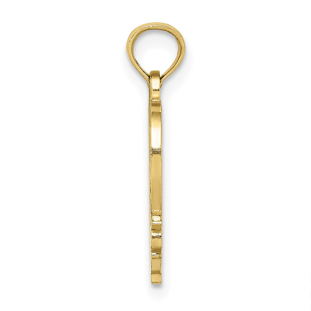 Million Charms 10K Yellow Gold Themed #1 Mother In Heart Frame Pendant