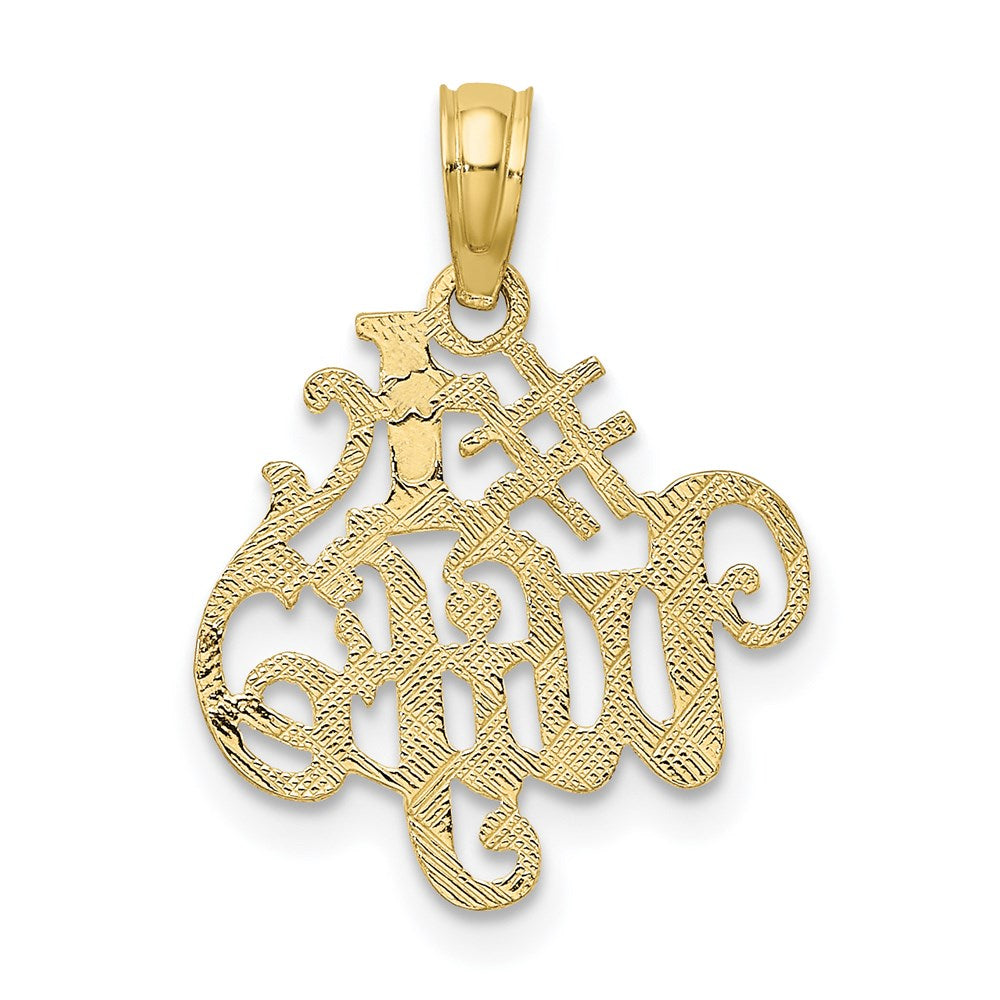 Million Charms 10K Yellow Gold Themed #1 Wife Pendant