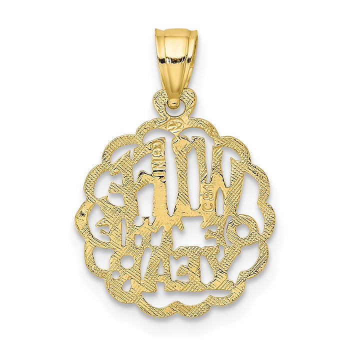 Million Charms 10K Yellow Gold Themed Wife Of The Year Pendant