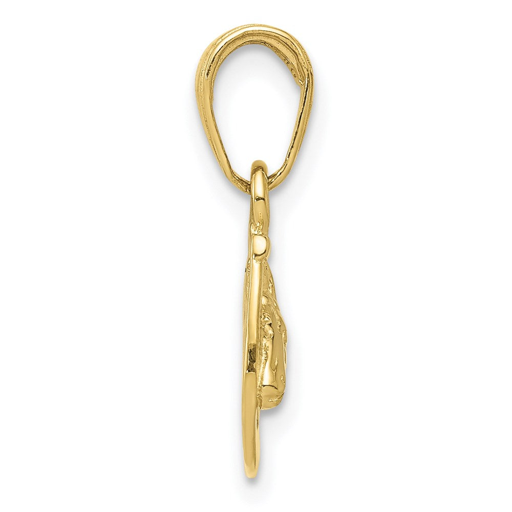 Million Charms 10K Yellow Gold Themed Horse Head In Horseshoe Pendant