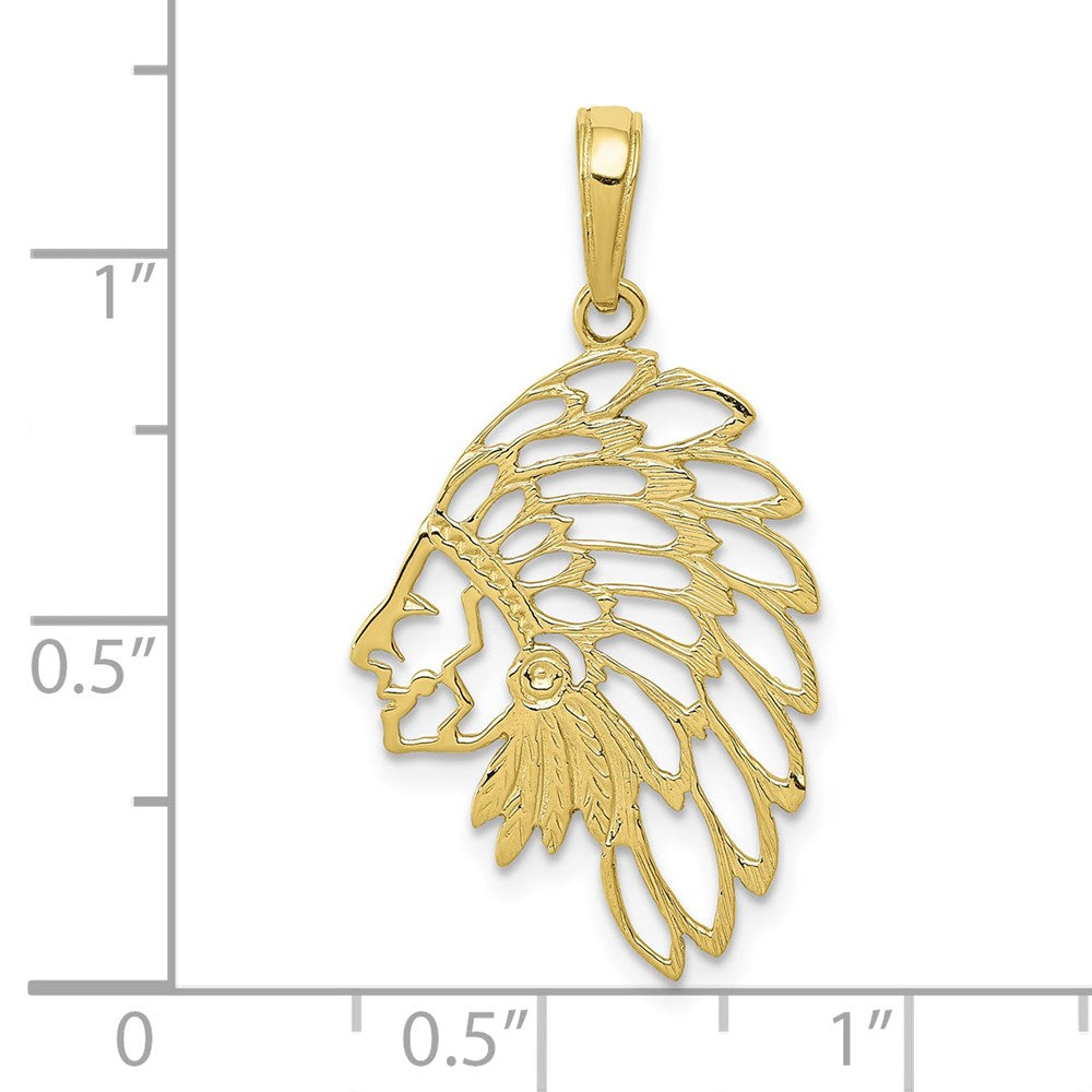 Million Charms 10K Yellow Gold Themed Headdress Profile Pendant