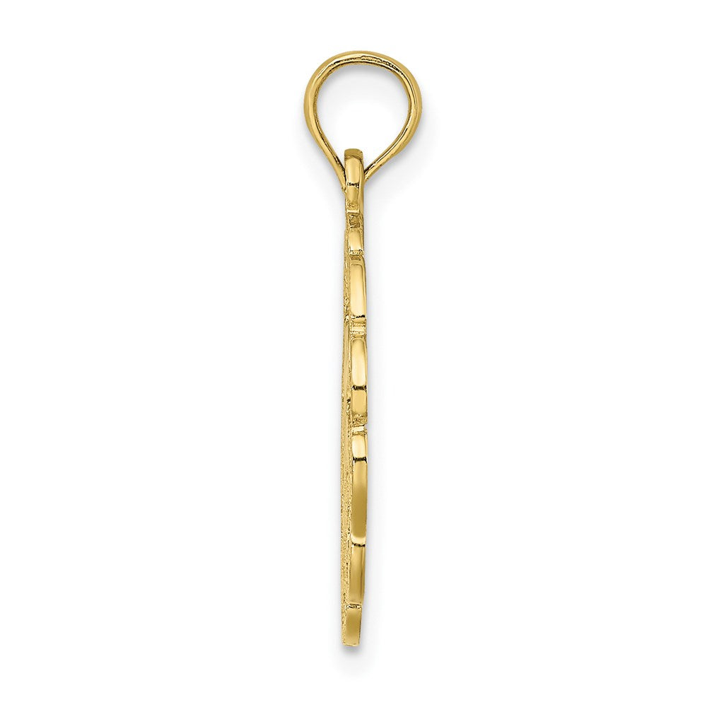 Million Charms 10K Yellow Gold Themed Cut-Out Jumping Dolphins Pendant