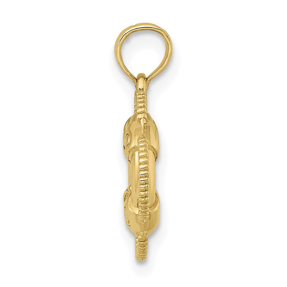 Million Charms 10K Yellow Gold Themed Lifesaver Charm