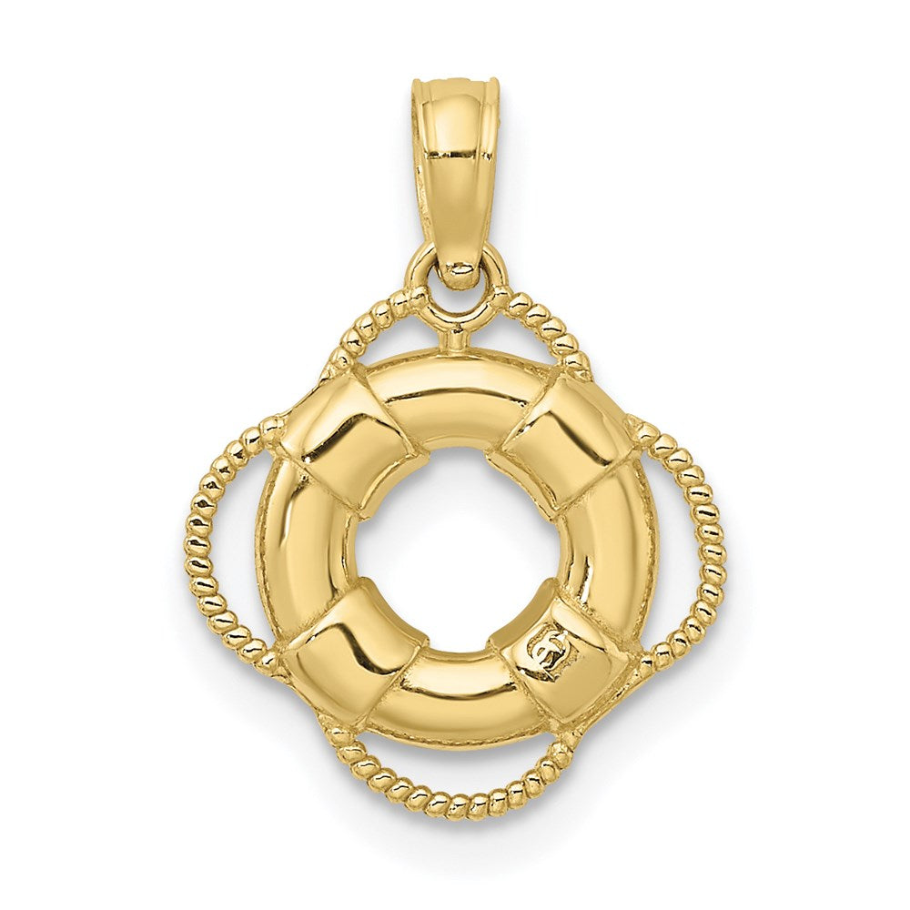 Million Charms 10K Yellow Gold Themed Lifesaver Charm