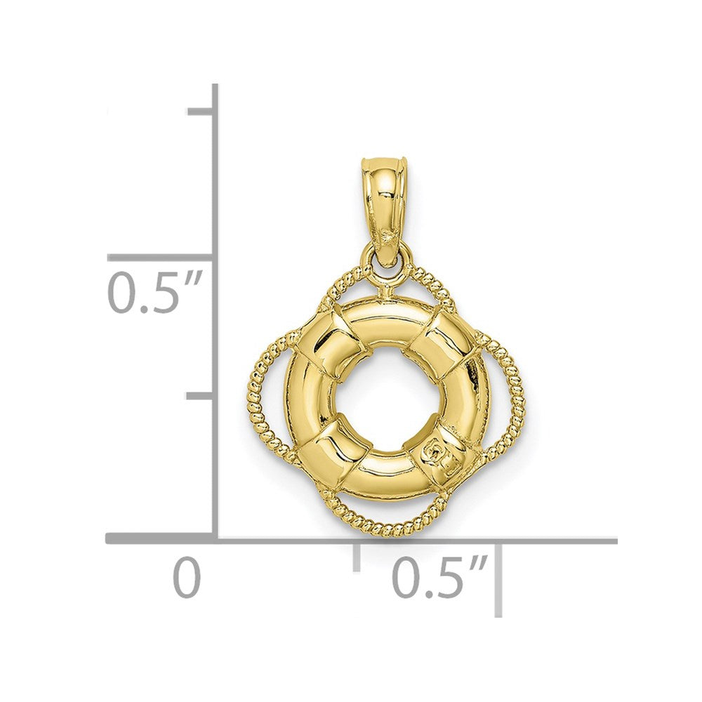 Million Charms 10K Yellow Gold Themed Lifesaver Charm