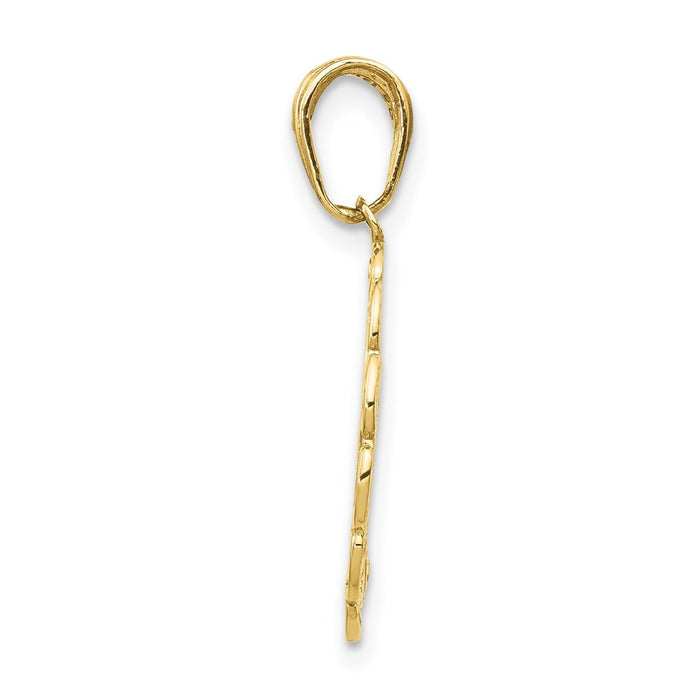 Million Charms 10K Yellow Gold Themed Hummingbird With Flower In Frame Pendant