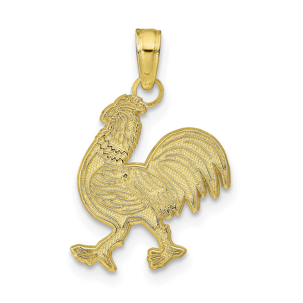 Million Charms 10K Yellow Gold Themed Rooster Pendant