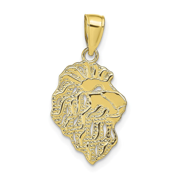 Million Charms 10K Yellow Gold Themed Lion Head Pendant