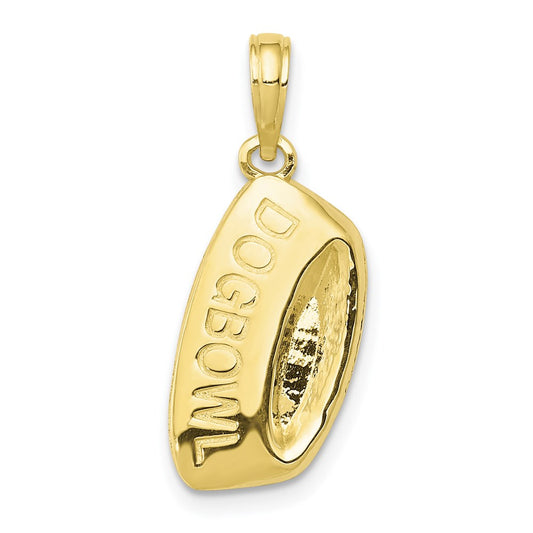 Million Charms 10K Yellow Gold Themed Dog Bowl Pendant