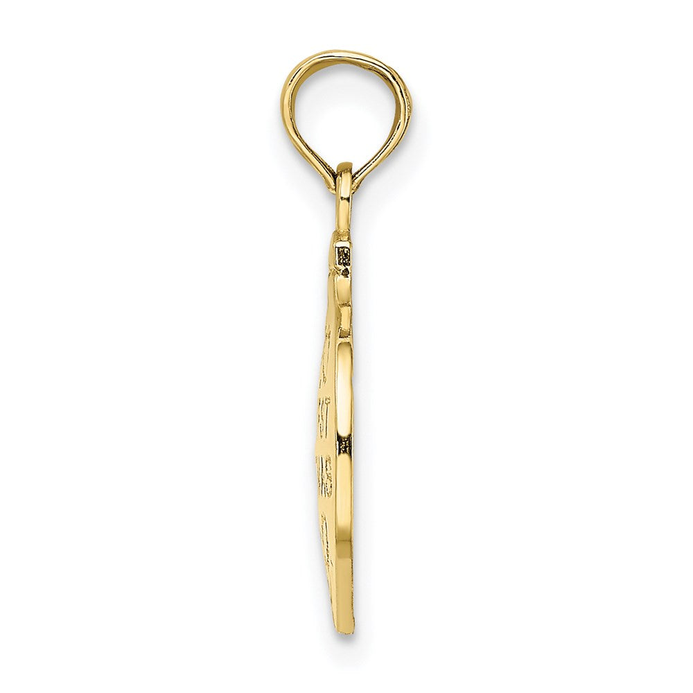Million Charms 10K Yellow Gold Themed Our First Christmas Ornament Pendant
