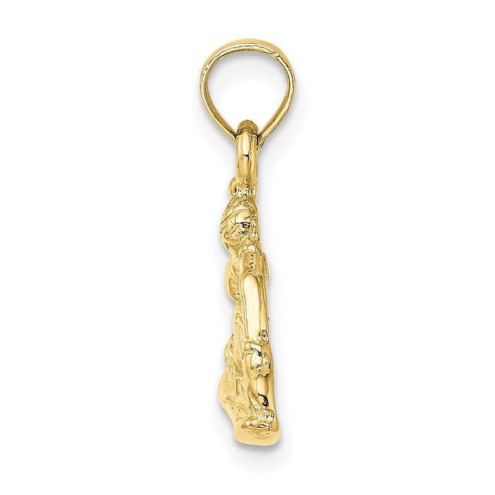 Million Charms 10K Yellow Gold Themed Snowboarder Charm