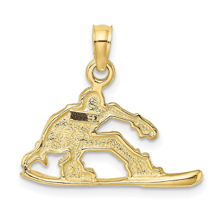 Million Charms 10K Yellow Gold Themed Snowboarder Charm