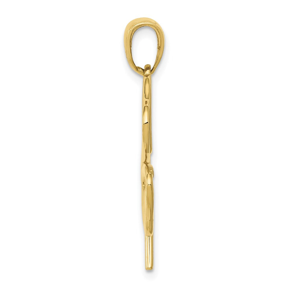 Million Charms 10K Yellow Gold Themed 4-Leaf Lucky Clover  Pendant