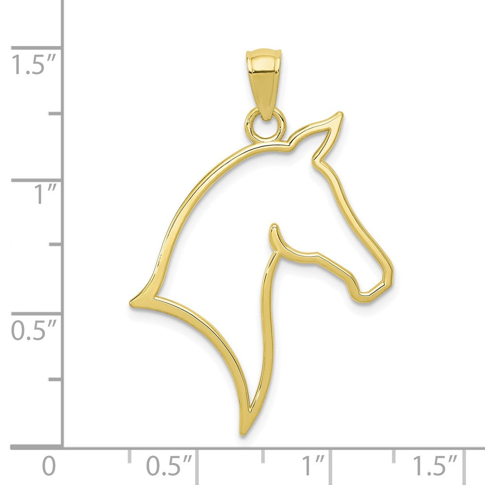 Million Charms 10K Yellow Gold Themed Horse Head Pendant
