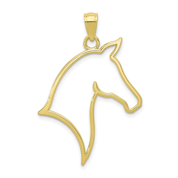 Million Charms 10K Yellow Gold Themed Horse Head Pendant