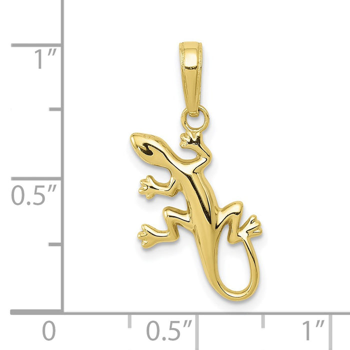 Million Charms 10K Yellow Gold Themed Gecko Pendant