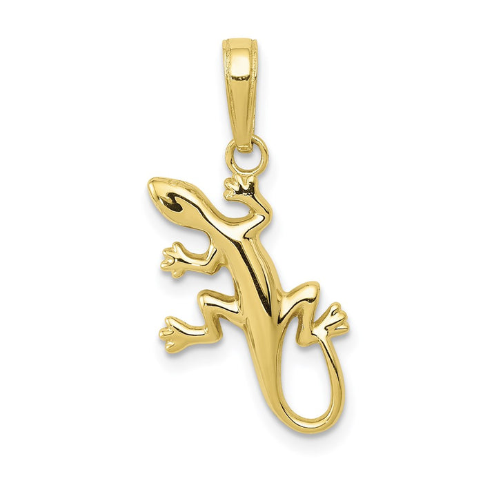 Million Charms 10K Yellow Gold Themed Gecko Pendant