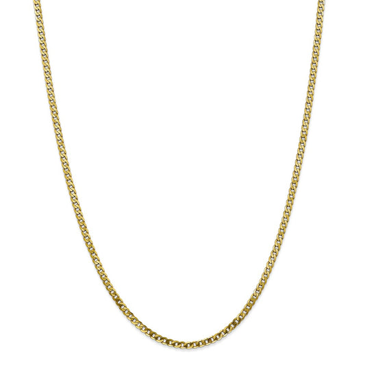 Million Charms 10k Yellow Gold, Necklace Chain, 2.9mm Flat Beveled Curb Chain, Chain Length: 22 inches