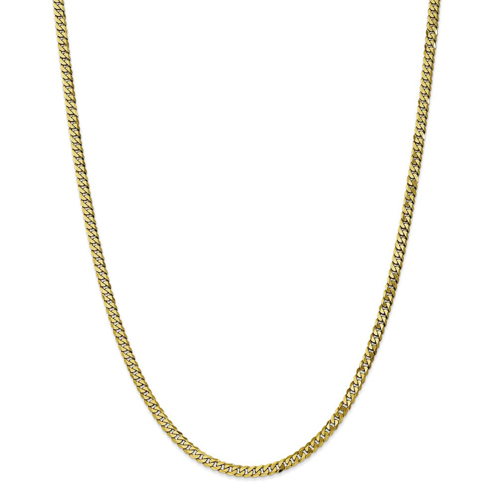 Million Charms 10k Yellow Gold, Necklace Chain, 3.2mm Flat Beveled Curb Chain, Chain Length: 22 inches
