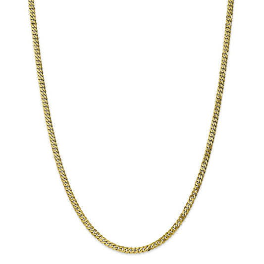 Million Charms 10k Yellow Gold, Necklace Chain, 3.2mm Flat Beveled Curb Chain, Chain Length: 22 inches