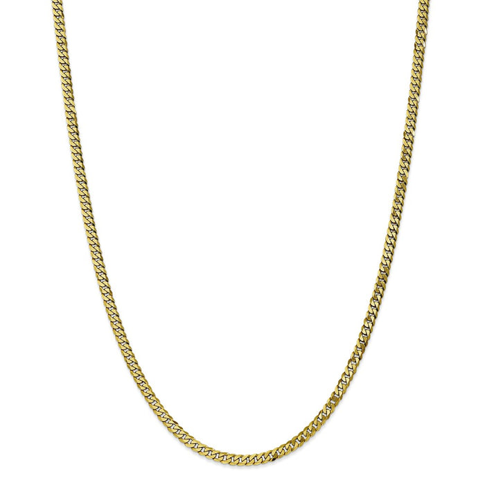 Million Charms 10k Yellow Gold, Necklace Chain, 3.2mm Flat Beveled Curb Chain, Chain Length: 20 inches