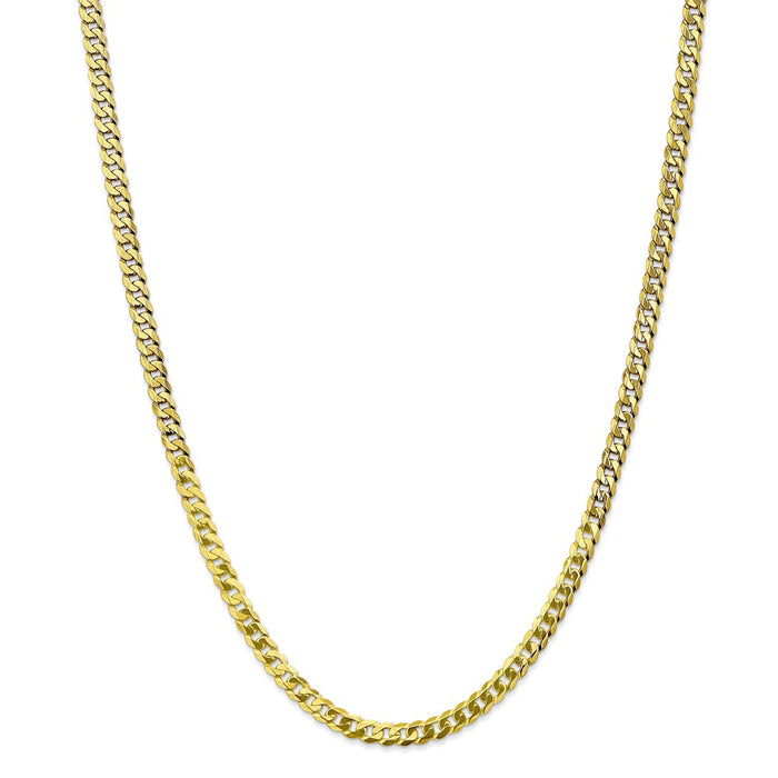 Million Charms 10k Yellow Gold, Necklace Chain, 4.75mm Flat Beveled Curb Chain, Chain Length: 22 inches