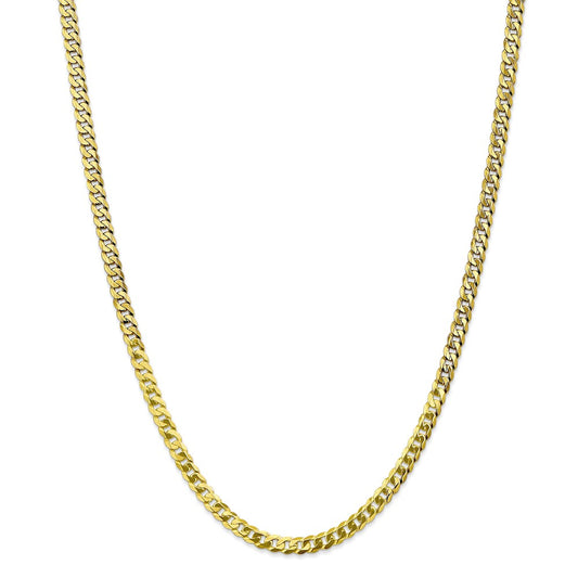 Million Charms 10k Yellow Gold, Necklace Chain, 4.75mm Flat Beveled Curb Chain, Chain Length: 24 inches
