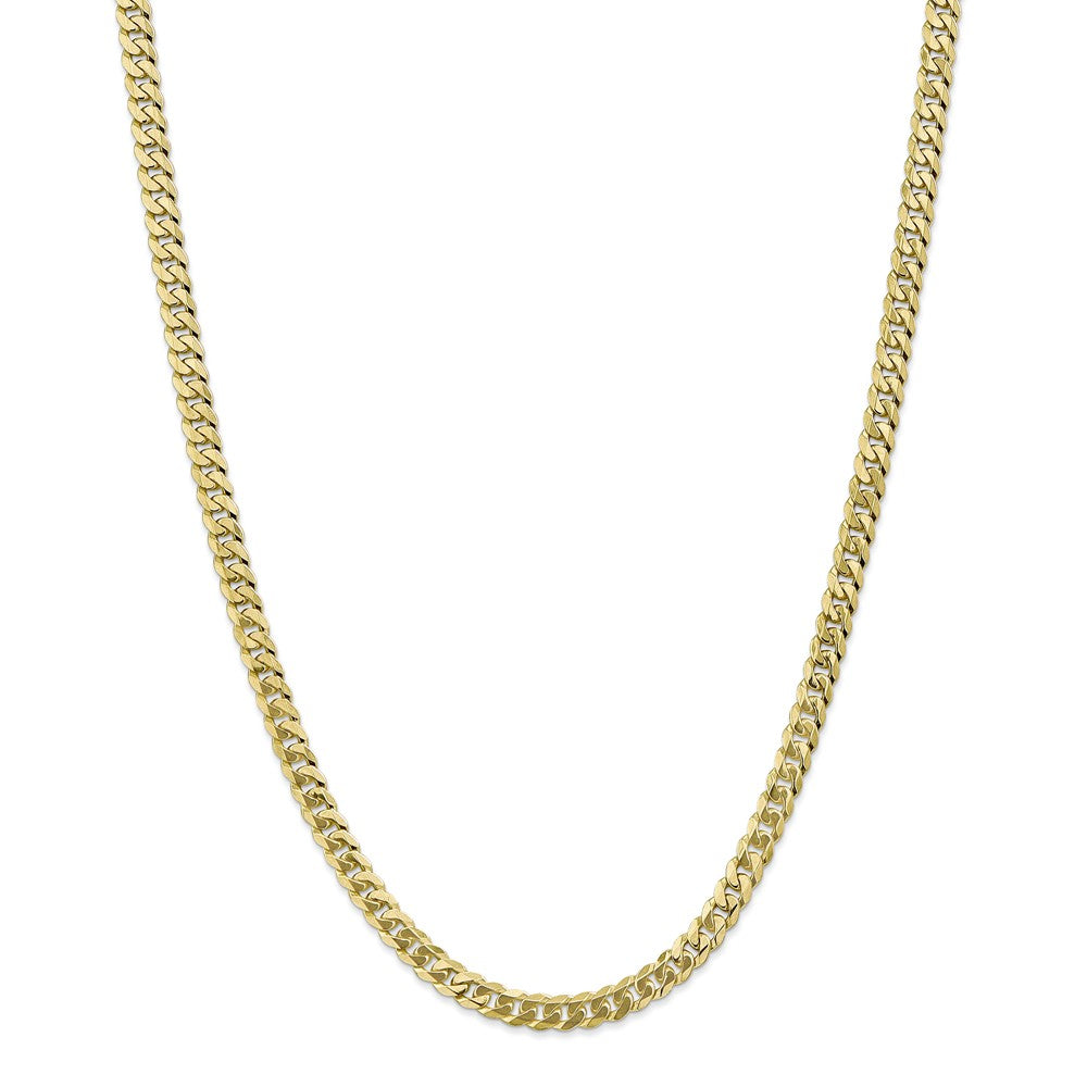 Million Charms 10k Yellow Gold, Necklace Chain, 5.75mm Flat Beveled Curb Chain, Chain Length: 22 inches