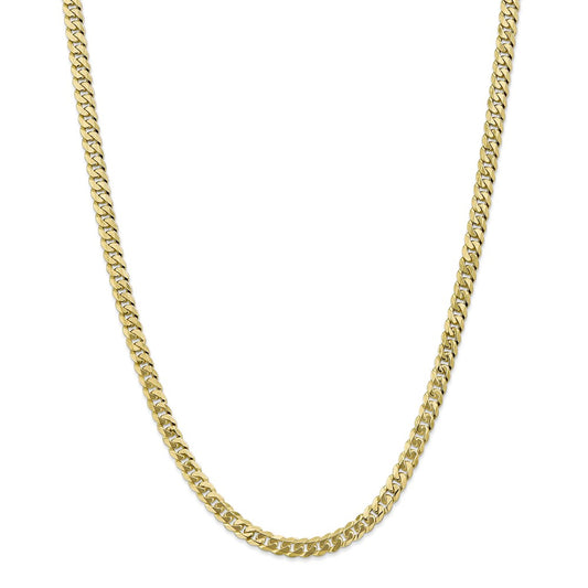 Million Charms 10k Yellow Gold, Necklace Chain, 5.75mm Flat Beveled Curb Chain, Chain Length: 22 inches