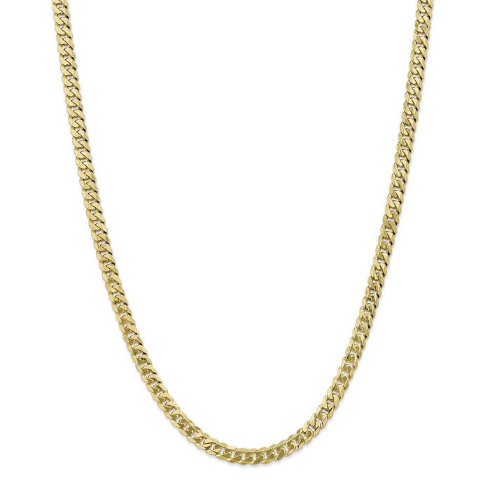 Million Charms 10k Yellow Gold, Necklace Chain, 5.75mm Flat Beveled Curb Chain, Chain Length: 20 inches