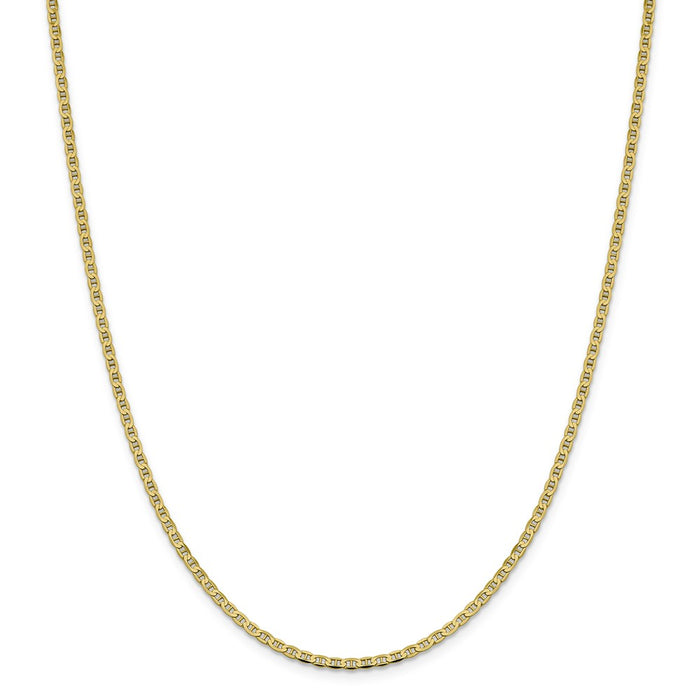 Million Charms 10k Yellow Gold, Necklace Chain, 2.4mm Flat Anchor Chain, Chain Length: 18 inches