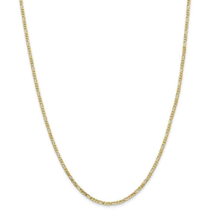 Million Charms 10k Yellow Gold, Necklace Chain, 2.2mm Figaro Link Chain, Chain Length: 20 inches